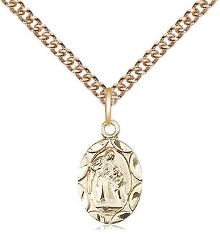 14kt Gold Filled Saint Ann Medal Religious and Catholic Jewelry