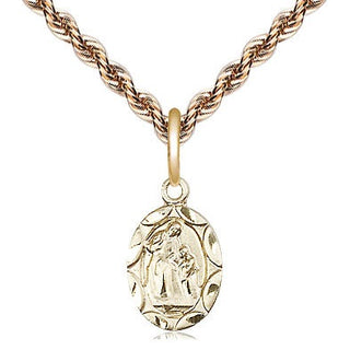 14kt Gold Filled Saint Ann Medal Religious and Catholic Jewelry