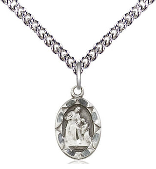 Sterling Silver Saint Ann Medal Religious and Catholic Jewelry