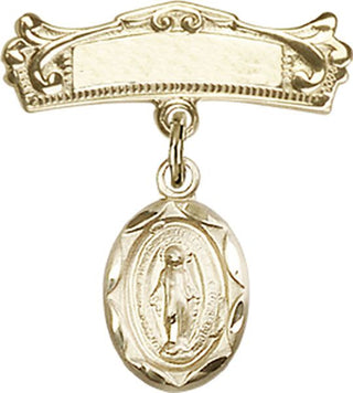 14kt Gold Filled Badge Pin Miraculous Baby Badge