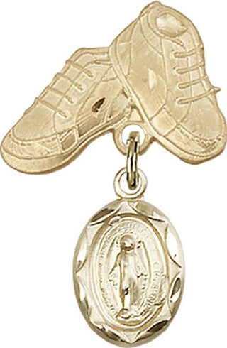 14kt Gold Filled Baby Boots Miraculous Baby Badge