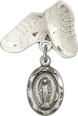 Sterling Silver Baby Boots Miraculous Baby Badge