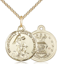 14kt Gold Filled Guardian Angel Air Force Medal Religious Jewelry