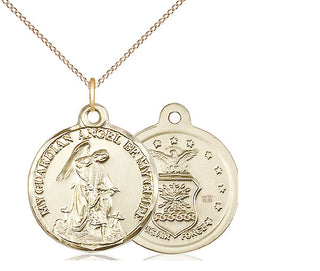 14kt Gold Filled Guardian Angel Air Force Medal Religious Jewelry