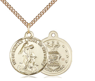 14kt Gold Filled Guardian Angel Air Force Medal Religious Jewelry