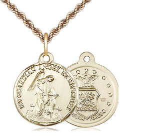 14kt Gold Filled Guardian Angel Air Force Medal | Medium