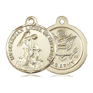 14kt Gold Filled Guardian Angel Army Medal