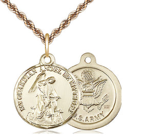 14kt Gold Filled Guardian Angel Army Medal | Medium