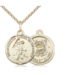 14kt Gold Filled Guardian Angel Coast Guard Medal Religious Jewelry