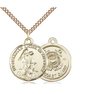14kt Gold Filled Guardian Angel Coast Guard Medal Religious Jewelry