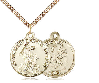 14kt Gold Filled Guardain Angel National Guard Medal Religious Jewelry