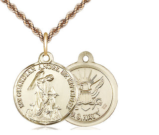 14kt Gold Filled Guardian Angel Navy Medal | Medium