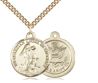 14kt Gold Guardian Angel Army Medal
