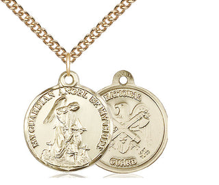 14kt Gold Guardain Angel National Guard Medal