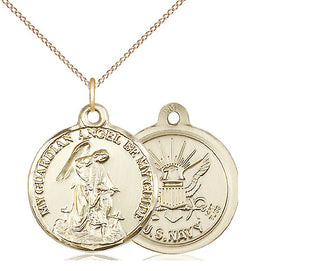 14kt Gold Guardian Angel Navy Medal