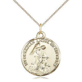 14kt Gold Guardian Angel Medal
