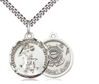 Sterling Silver Guardian Angel Coast Guard Medal Religious Jewelry