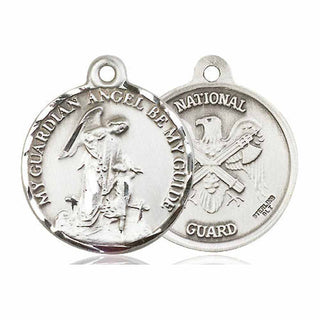 Sterling Silver Guardain Angel National Guard Medal
