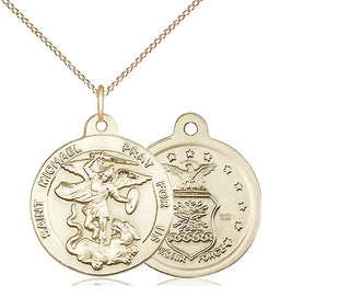 14kt Gold Filled Saint Michael Air Force Medal Religious Jewelry