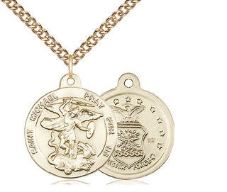 14kt Gold Filled Saint Michael Air Force Medal | Medium