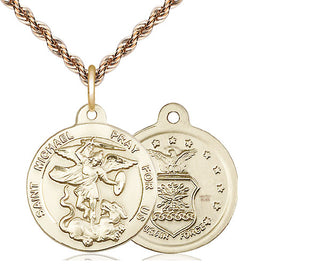 14kt Gold Filled Saint Michael Air Force Medal | Medium