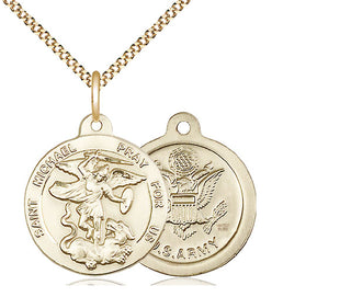 14kt Gold Filled Saint Michael Army Medal Religious Jewelry