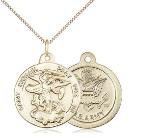 14kt Gold Filled Saint Michael Army Medal Religious Jewelry