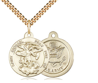 14kt Gold Filled Saint Michael Army Medal Religious Jewelry