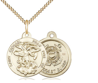 14kt Gold Filled Saint Michael Coast Guard Medal Religious Jewelry