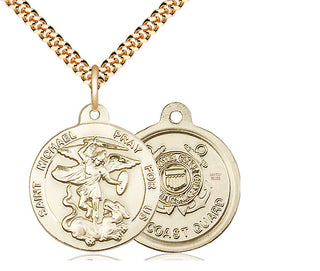 14kt Gold Filled Saint Michael Coast Guard Medal Religious Jewelry