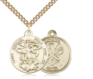 14kt Gold Filled Saint Michael National Guard Medal | Medium