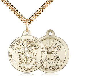 14kt Gold Filled Saint Michael Navy Medal Religious Jewelry