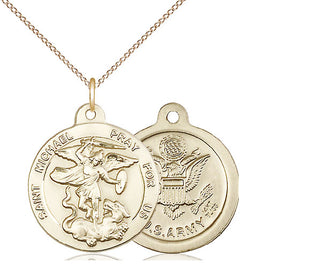 14kt Gold Saint Michael Army Medal