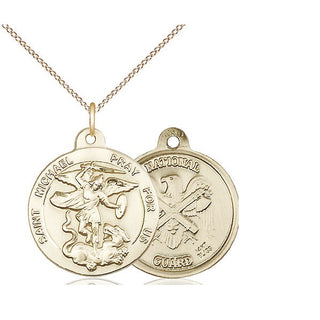 14kt Gold Saint Michael National Guard Medal