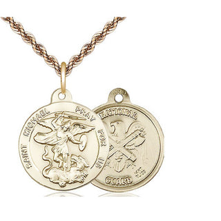 14kt Gold Saint Michael National Guard Medal