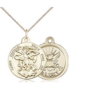 14kt Gold Saint Michael Navy Medal