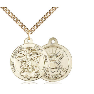 14kt Gold Saint Michael Navy Medal