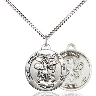 Pewter Saint Michael National Guard Medal Religious Jewelry