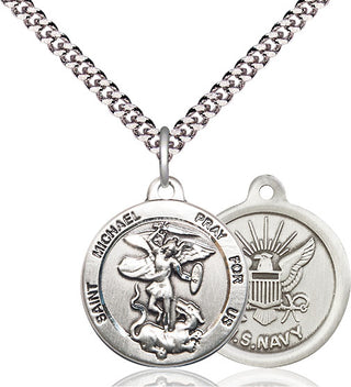 Pewter Saint Michael Navy Medal Religious Jewelry
