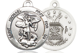 Sterling Silver Saint Michael Air Force Medal Religious Jewelry