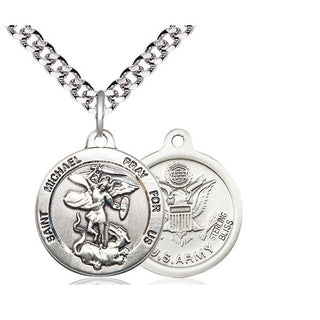 Sterling Silver Saint Michael Army Medal Religious Jewelry