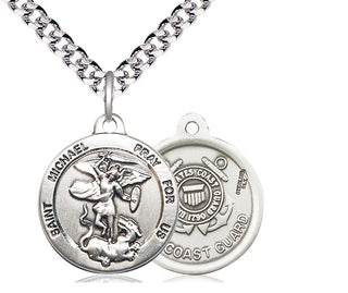 Sterling Silver Saint Michael Coast Guard Medal Religious Jewelry