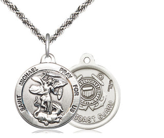 Sterling Silver Saint Michael Coast Guard Medal Religious Jewelry