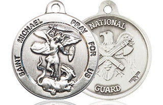 Sterling Silver Saint Michael National Guard Medal Religious Jewelry