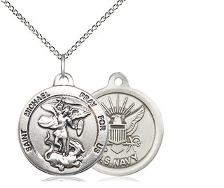 Sterling Silver Saint Michael Navy Medal Religious Jewelry