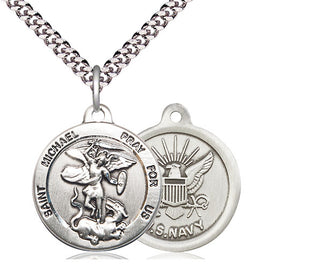 Sterling Silver Saint Michael Navy Medal Religious Jewelry