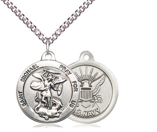 Sterling Silver Saint Michael Navy Medal Religious Jewelry