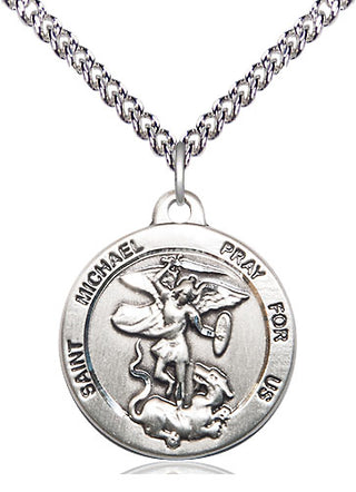 Sterling Silver Saint Michael the Archangel Medal | Medium