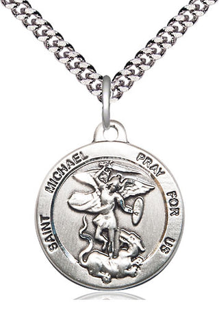 Sterling Silver Saint Michael the Archangel Medal | Medium