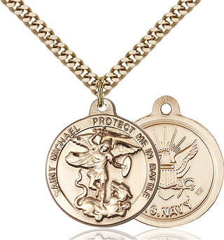 14kt Gold Filled Saint Michael Navy Medal Religious Jewelry